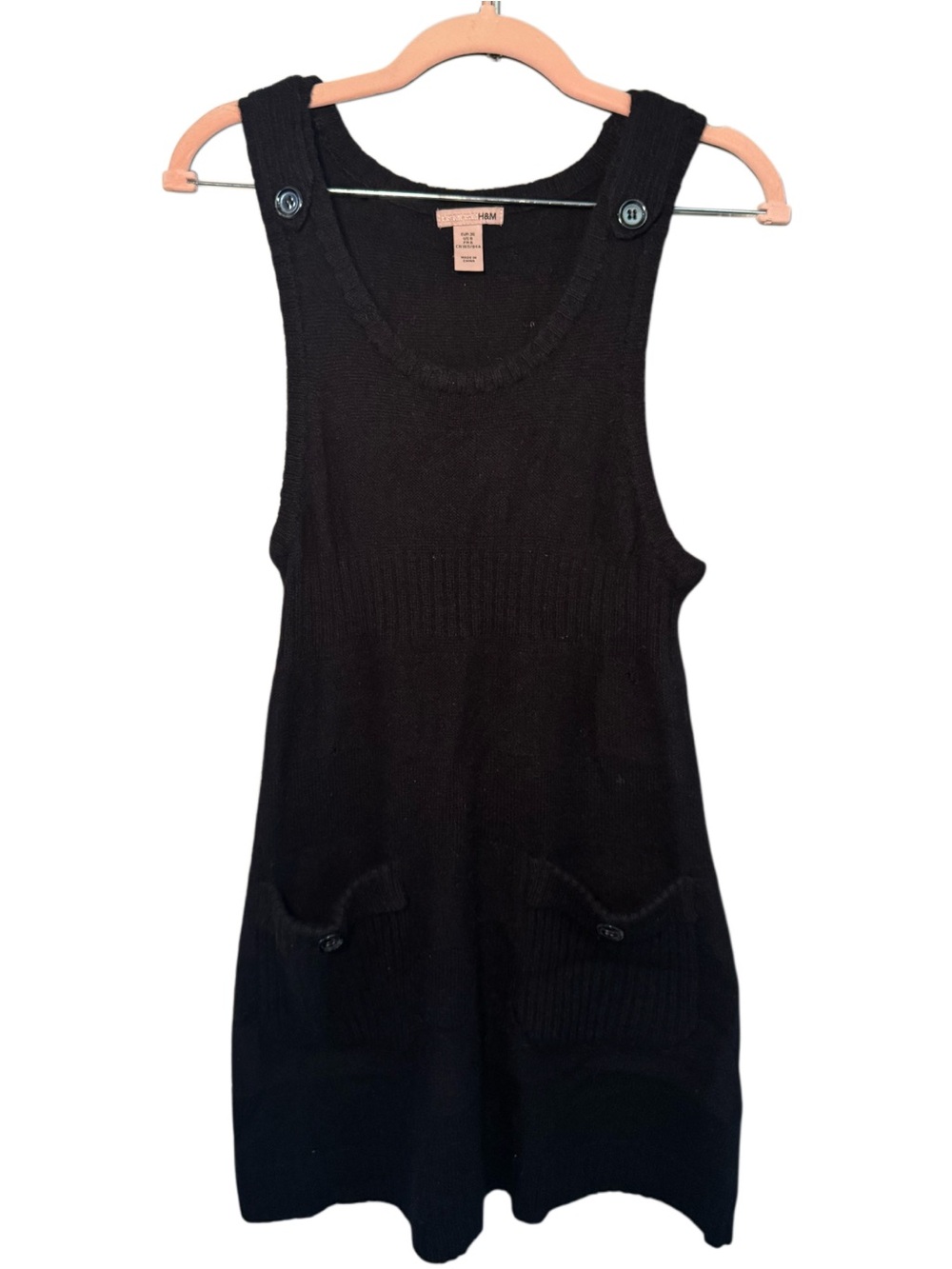 H&M Black Knit Sleeveless Pinafore